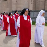 Sisters walking near the monastery